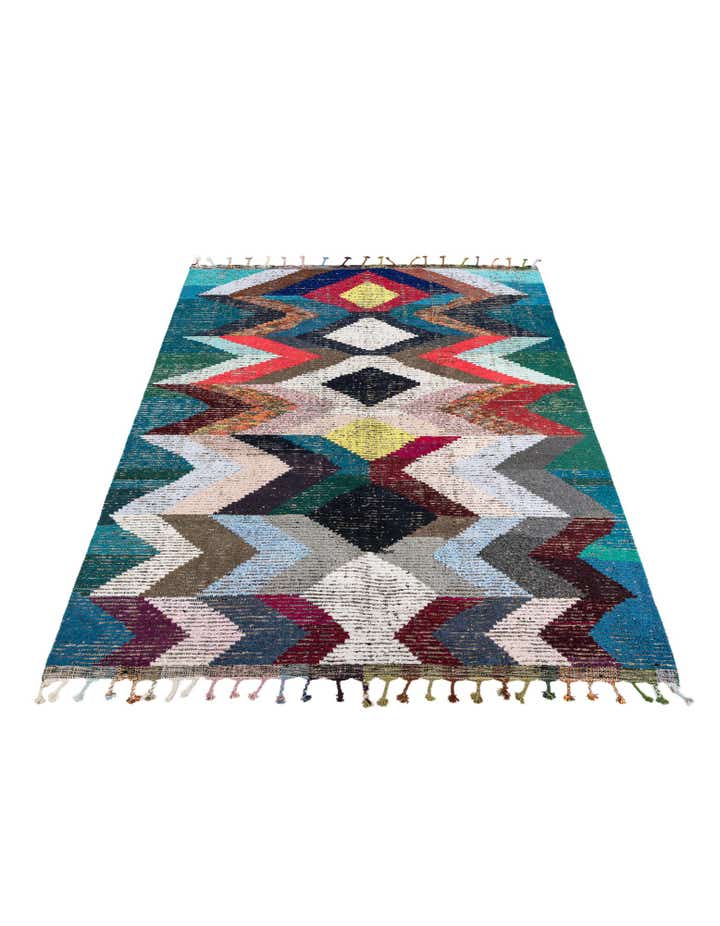 8' 1 x 10' 8 Hand Knotted Moroccan Wool Rug