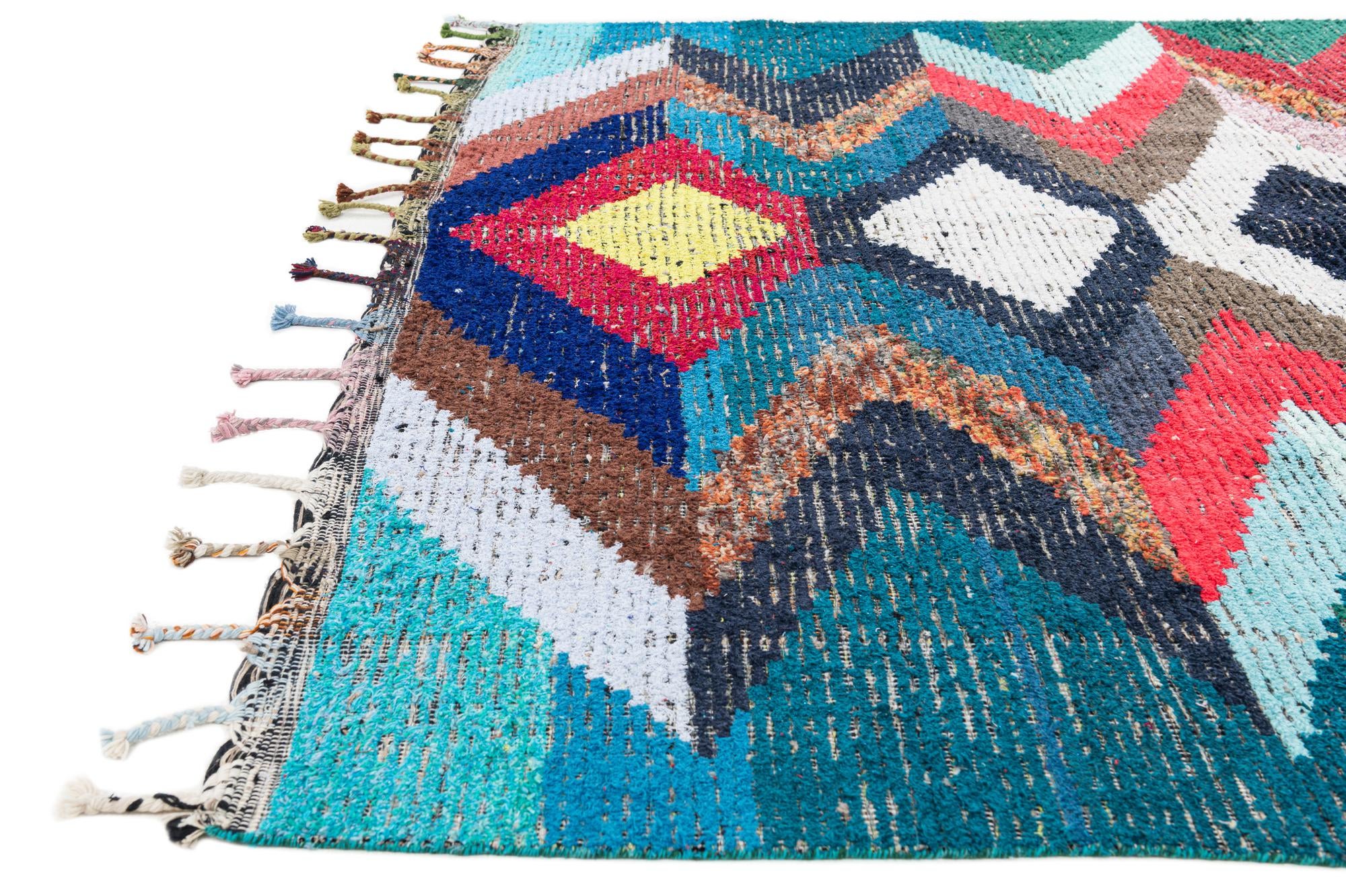 8' 1 x 10' 8 Hand Knotted Moroccan Wool Rug
