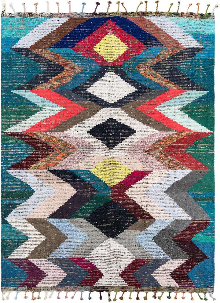 8' 1 x 10' 8 Hand Knotted Moroccan Wool Rug