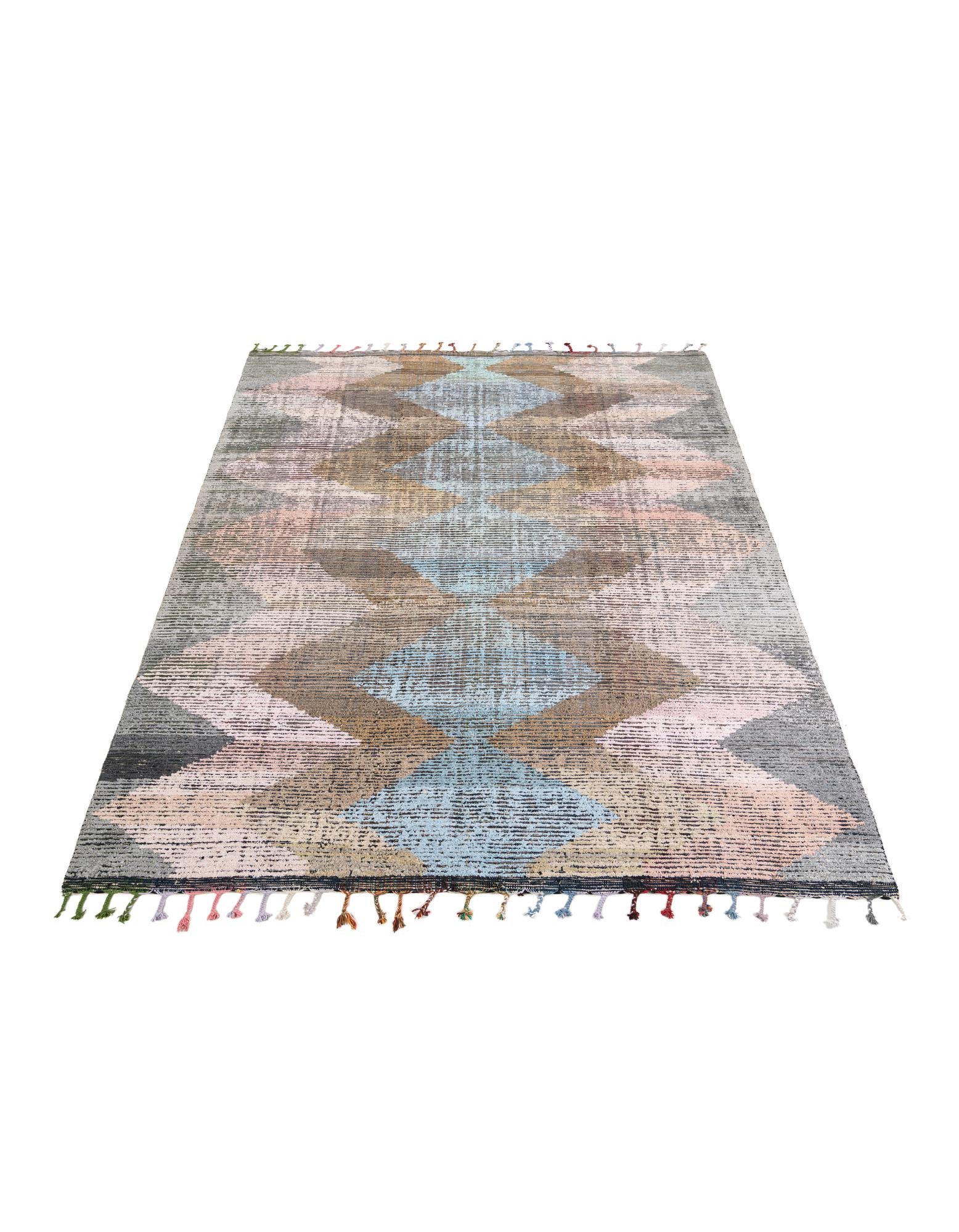 9' 2 x 12' Hand Knotted Moroccan Wool Rug