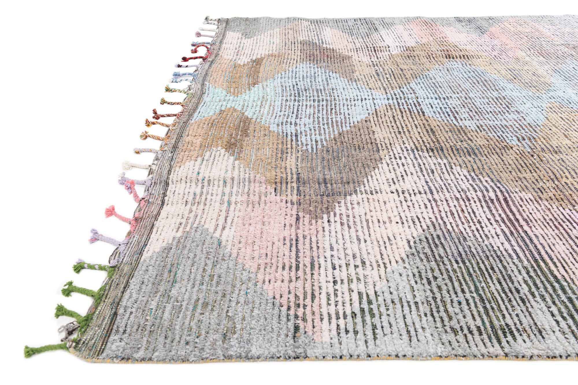 9' 2 x 12' Hand Knotted Moroccan Wool Rug
