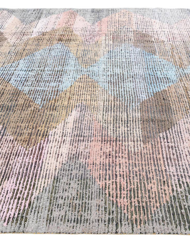 Detail image of 9' 2 x 12'  Hand Knotted Moroccan Wool Rug