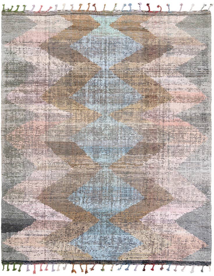 Detail image of 9' 2 x 12' Hand Knotted Moroccan Wool Rug