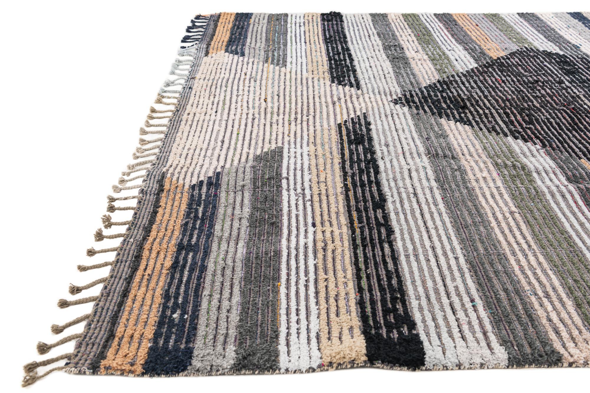 7' 9 x 10' 5 Hand Knotted Moroccan Wool Rug