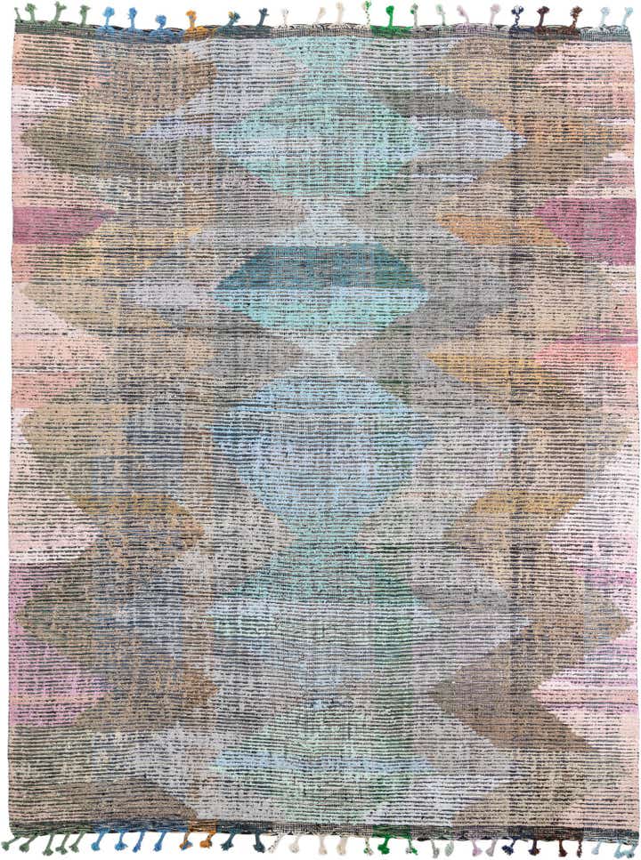 9' 2 x 11' 10 Hand Knotted Moroccan Wool Rug