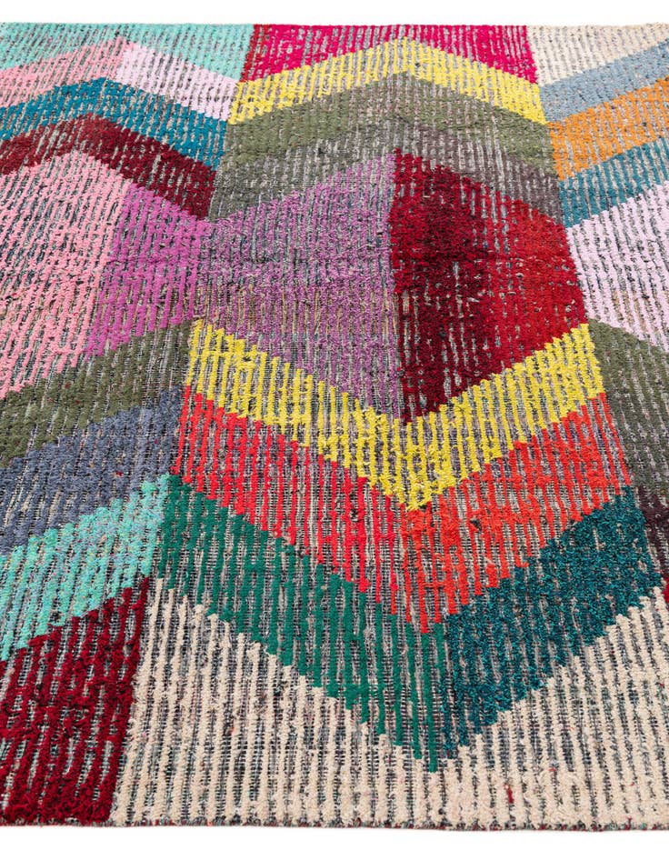 Detail image of 8' 2 x 11'  Hand Knotted Moroccan Wool Rug