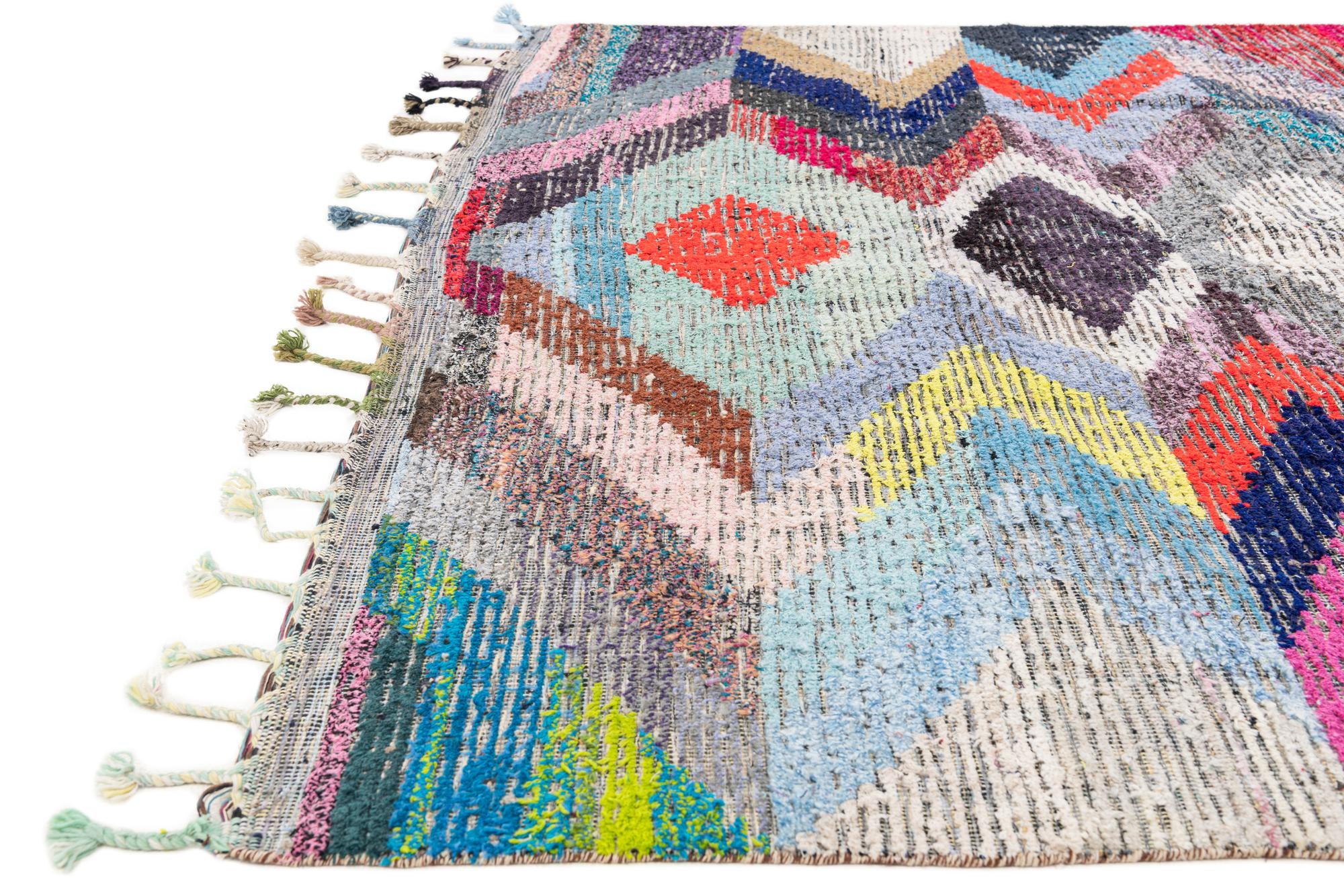 8' 1 x 10' 6 Hand Knotted Moroccan Wool Rug