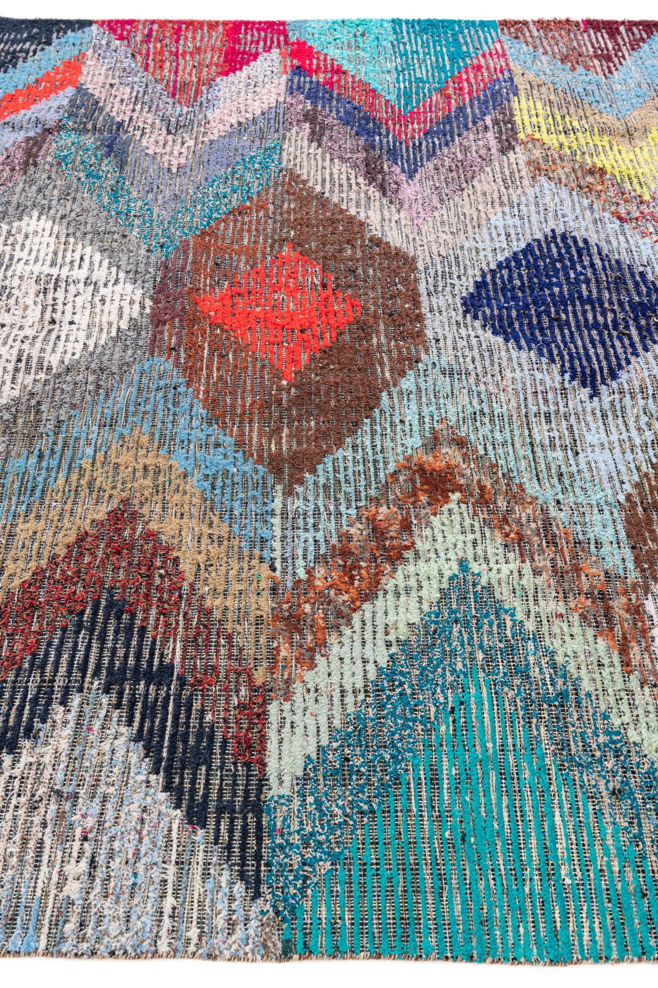 8' 1 x 10' 6 Hand Knotted Moroccan Wool Rug