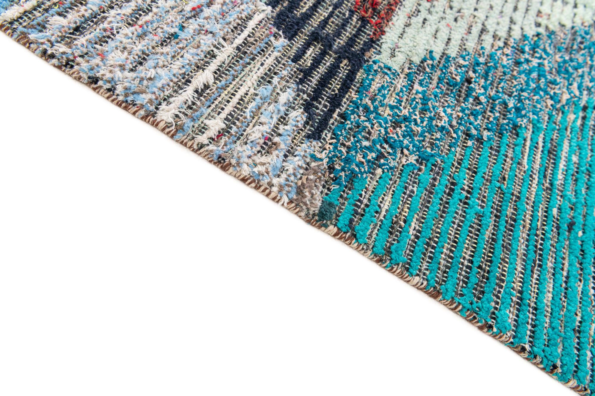 8' 1 x 10' 6 Hand Knotted Moroccan Wool Rug