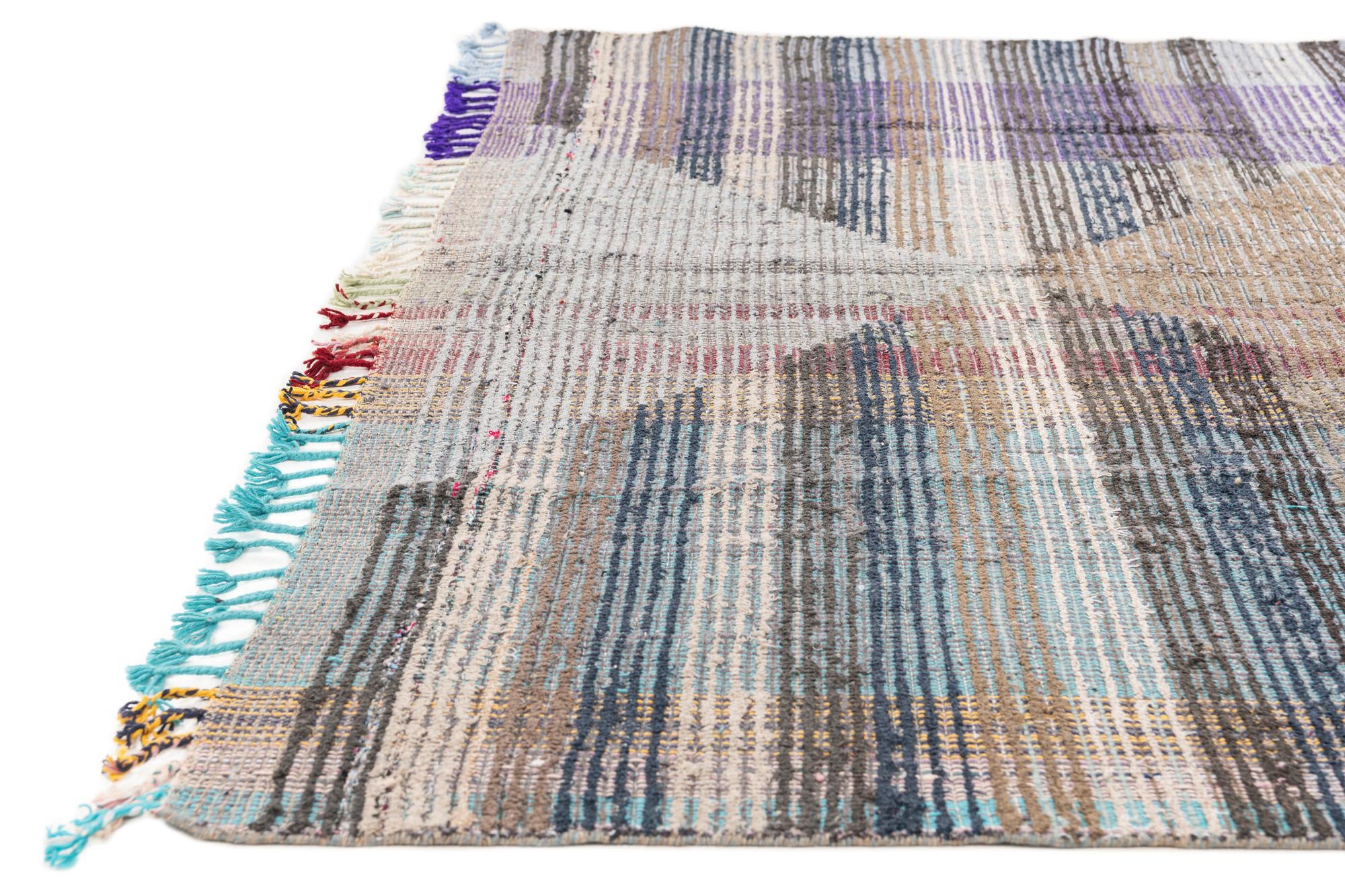 7' 9 x 10' 2 Hand Knotted Moroccan Wool Rug