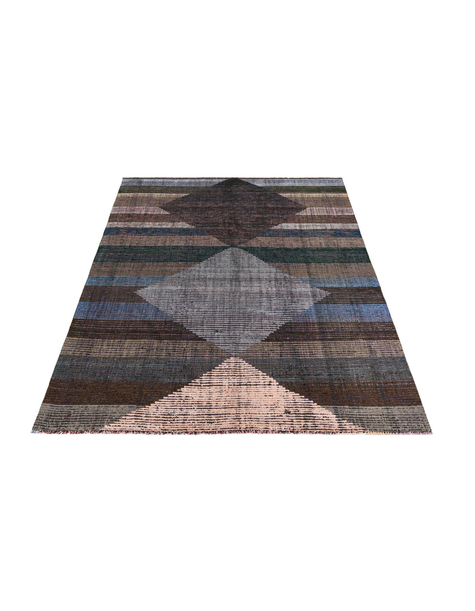 8' x 10' 4 Hand Knotted Moroccan Wool Rug