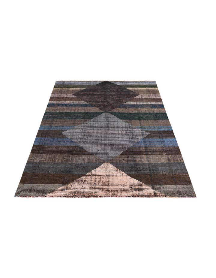 8' x 10' 4 Hand Knotted Moroccan Wool Rug