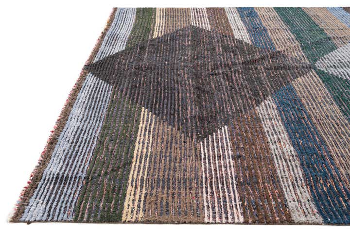 8' x 10' 4 Hand Knotted Moroccan Wool Rug