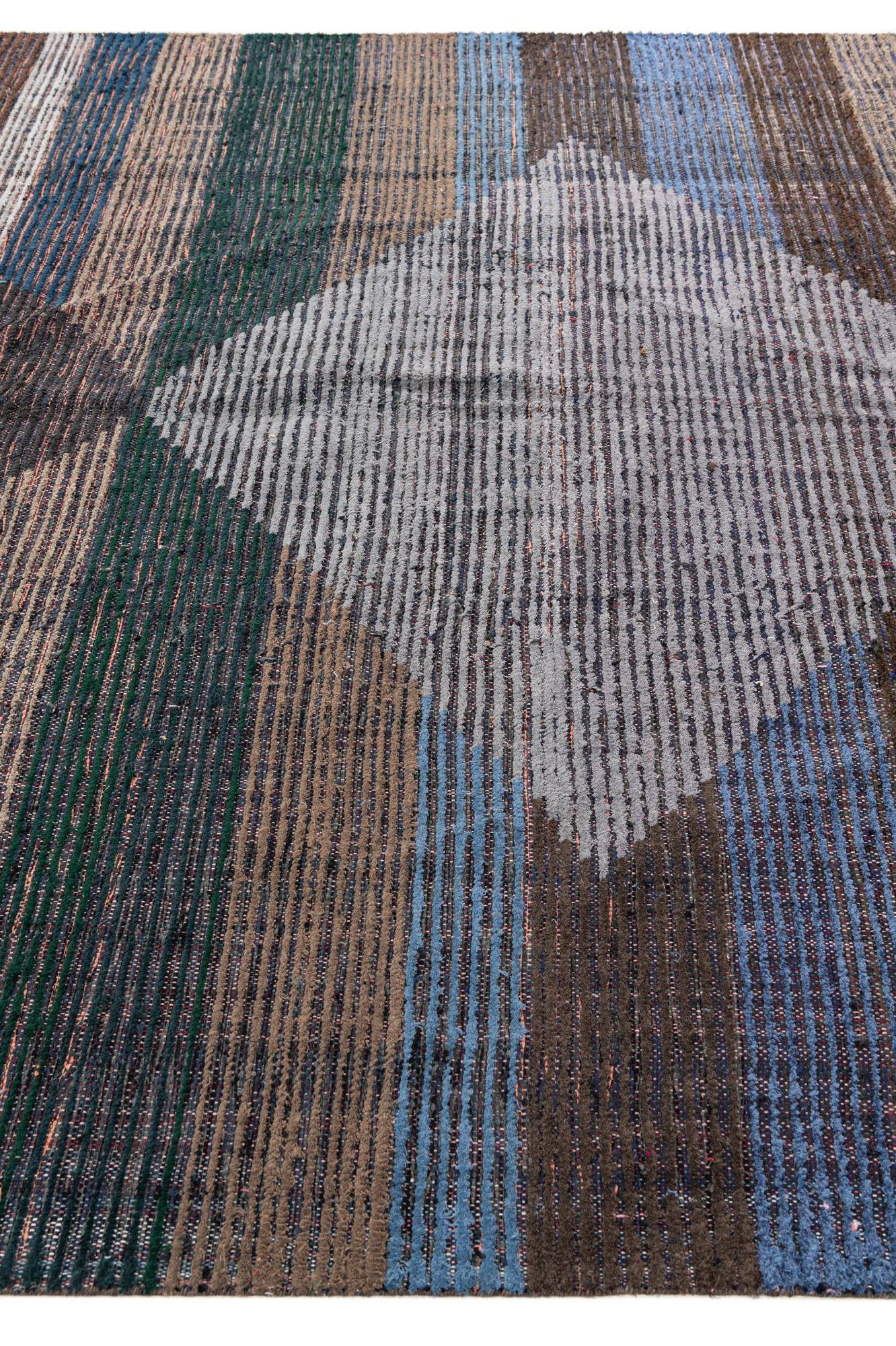 8' x 10' 4 Hand Knotted Moroccan Wool Rug