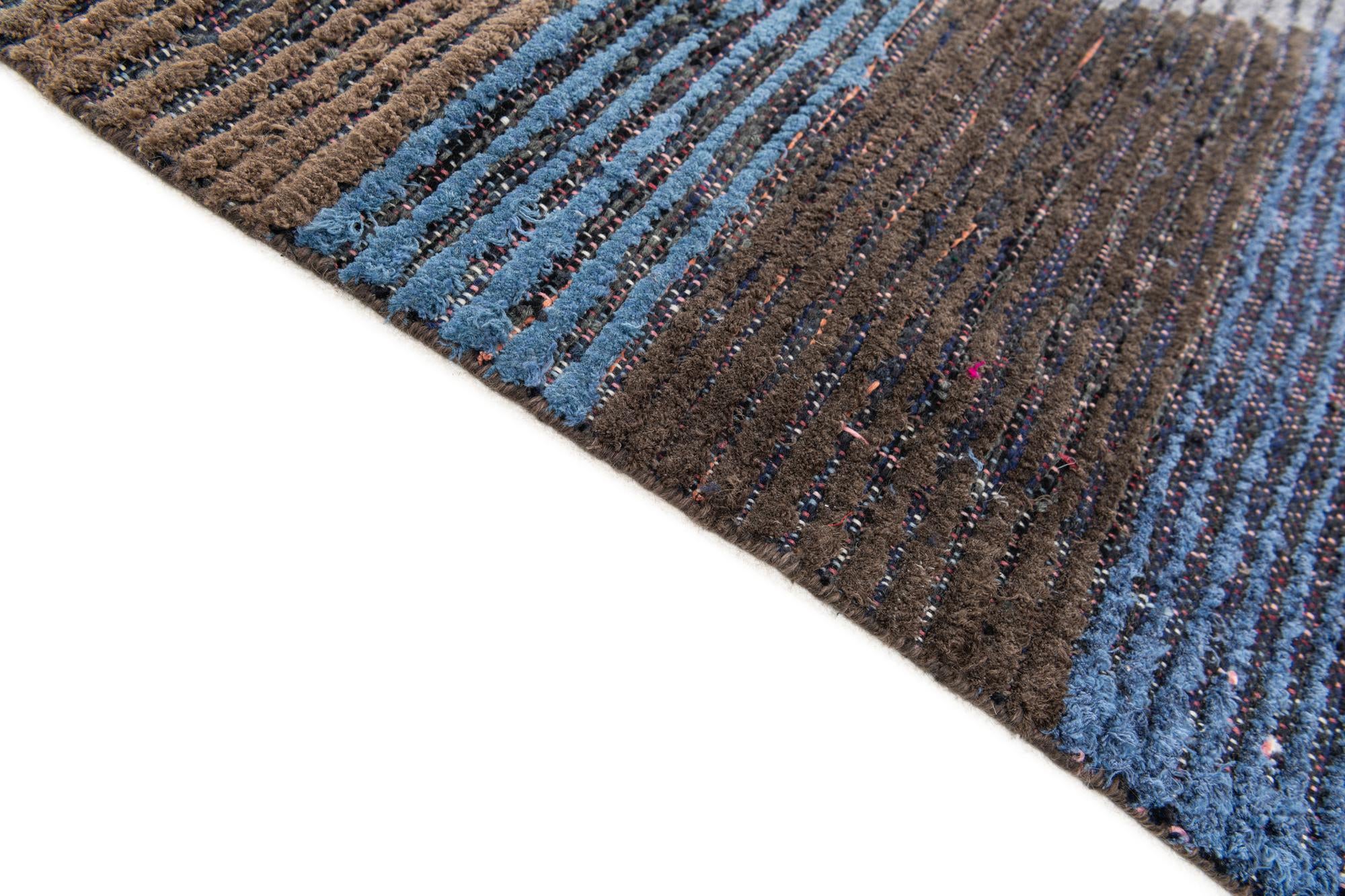 8' x 10' 4 Hand Knotted Moroccan Wool Rug