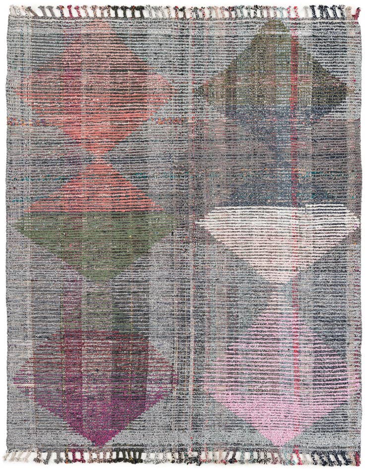 Detail image of 5' 8 x 7' 8 Hand Knotted Moroccan Wool Rug
