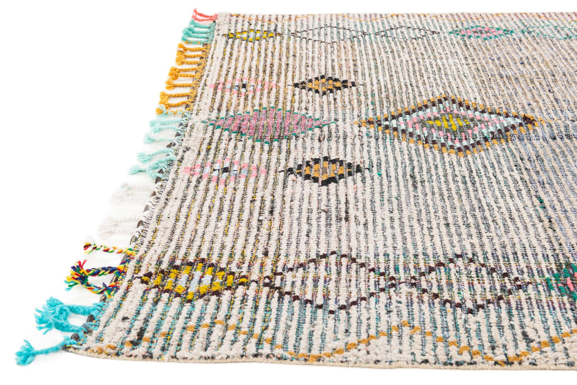 5' 5 x 8' 1 Hand Knotted Moroccan Wool Rug