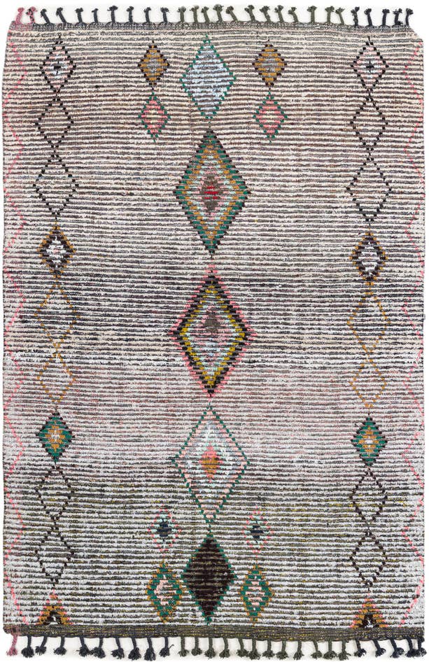 Detail image of 5' 4 x 7' 8 Hand Knotted Moroccan Wool Rug