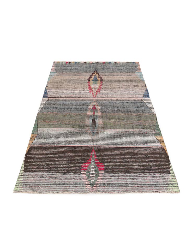 Detail image of 4' 10 x 7' 10 Hand Knotted Moroccan Wool Rug