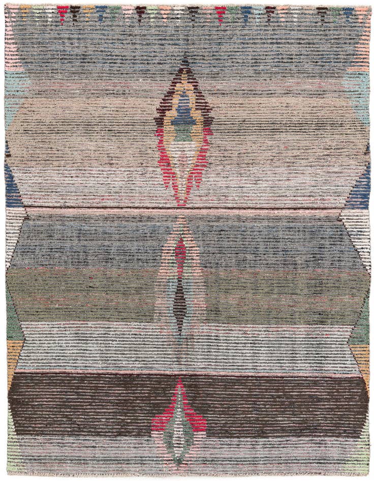 Detail image of 4' 10 x 7' 10 Hand Knotted Moroccan Wool Rug
