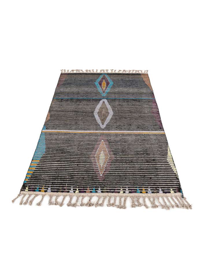 4' x 6' 2 Hand Knotted Moroccan Wool Rug