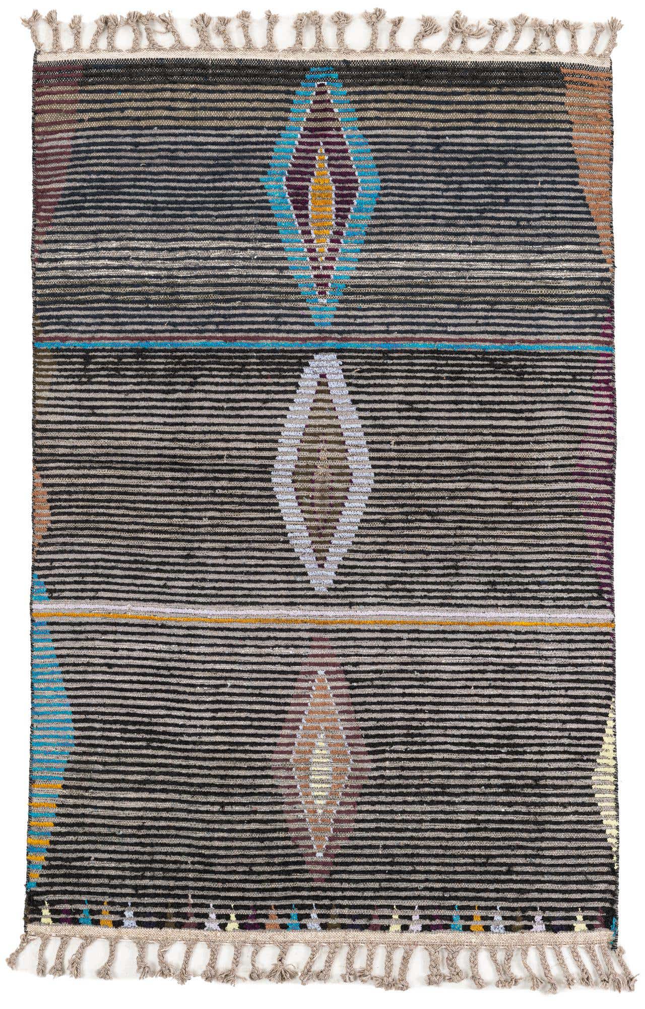 4' x 6' 2 Hand Knotted Moroccan Wool Rug