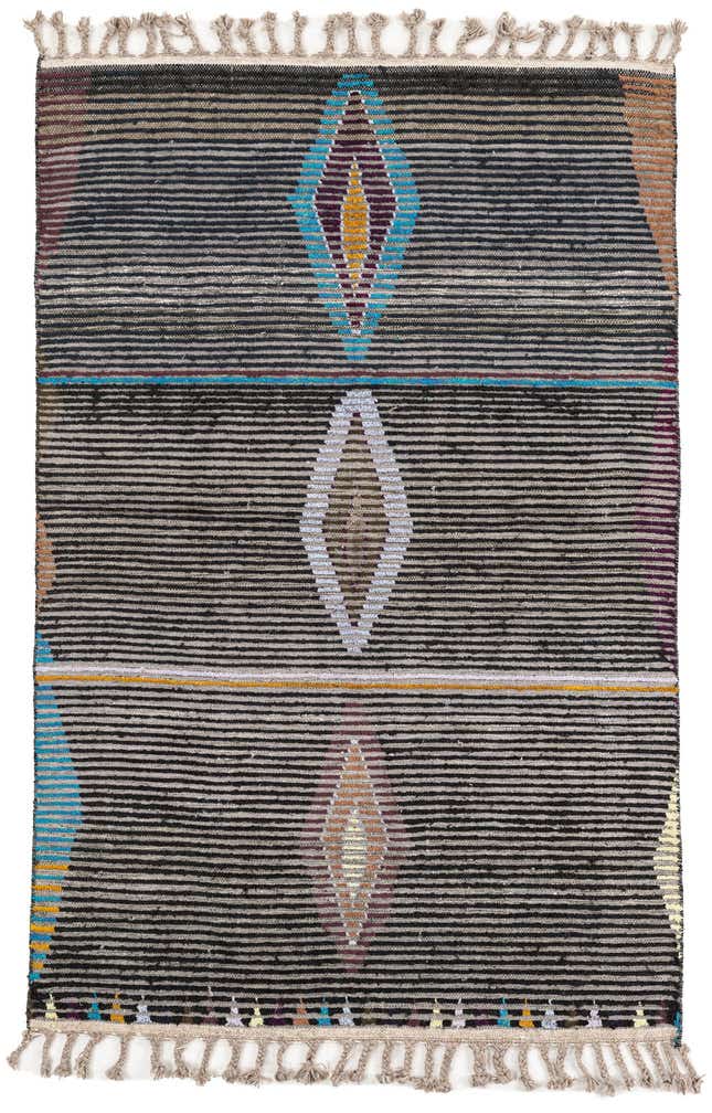 4' x 6' 2 Hand Knotted Moroccan Wool Rug