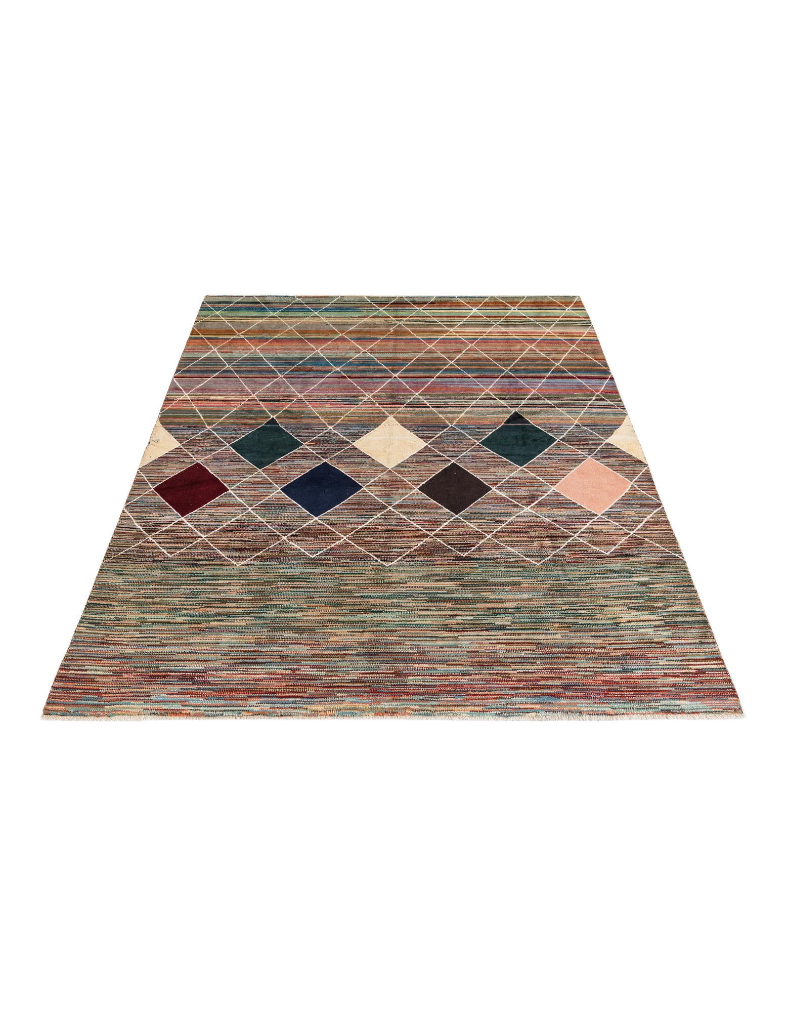 7' 10 x 9' 9 Hand Knotted Moroccan Rug