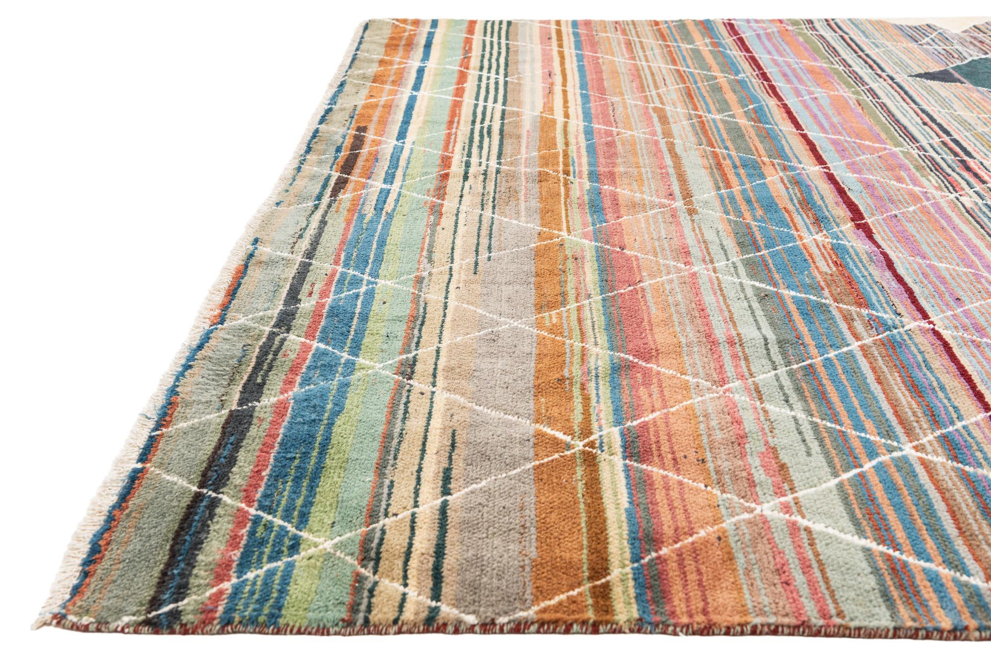7' 10 x 9' 9 Hand Knotted Moroccan Rug