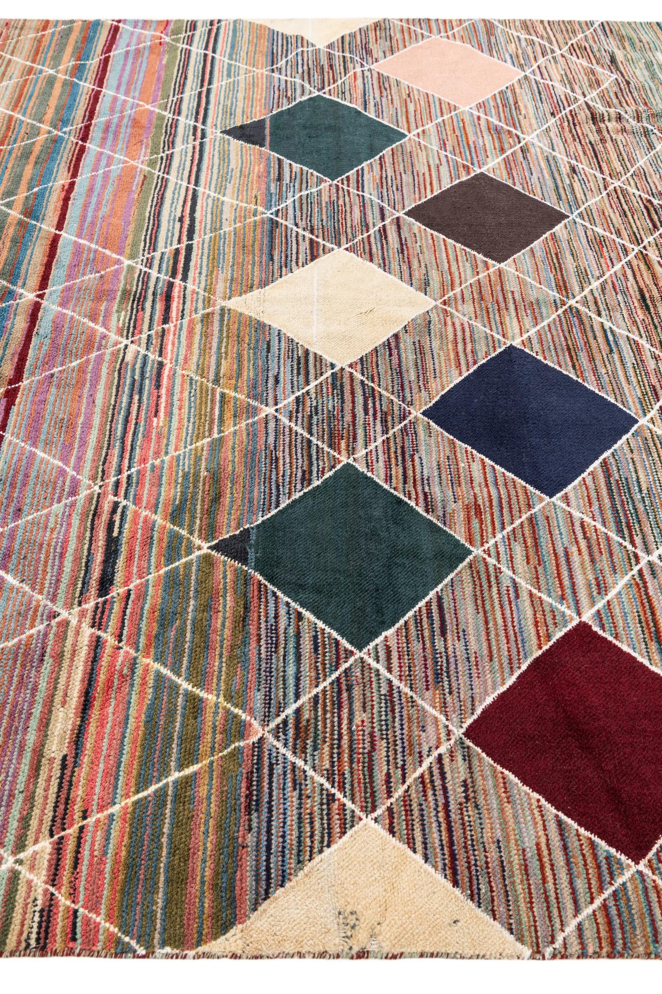 7' 10 x 9' 9 Hand Knotted Moroccan Rug