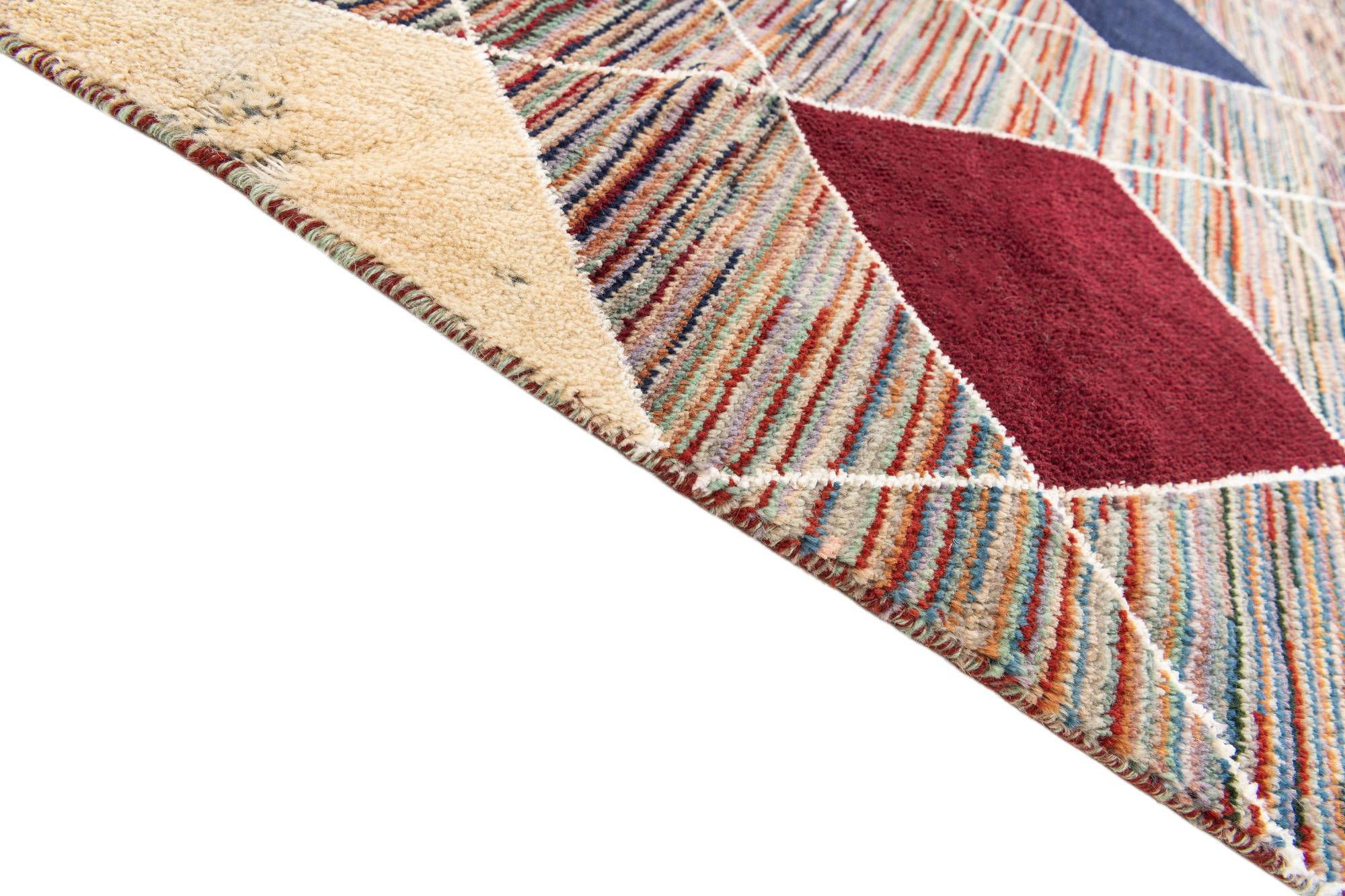 7' 10 x 9' 9 Hand Knotted Moroccan Rug