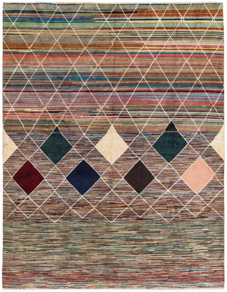 Detail image of 7' 10 x 9' 9 Hand Knotted Moroccan Rug