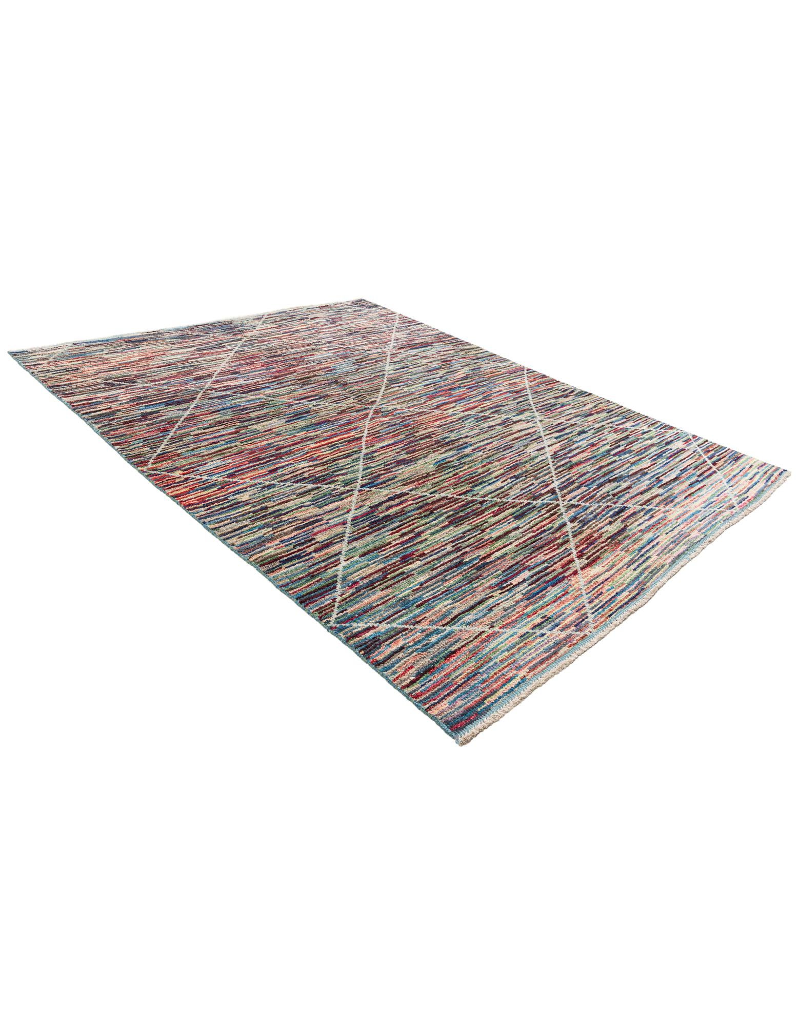 8' x 10' 4 Hand Knotted Moroccan Wool Rug