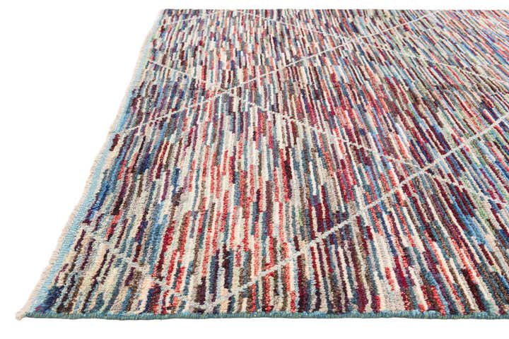8' x 10' 4 Hand Knotted Moroccan Wool Rug