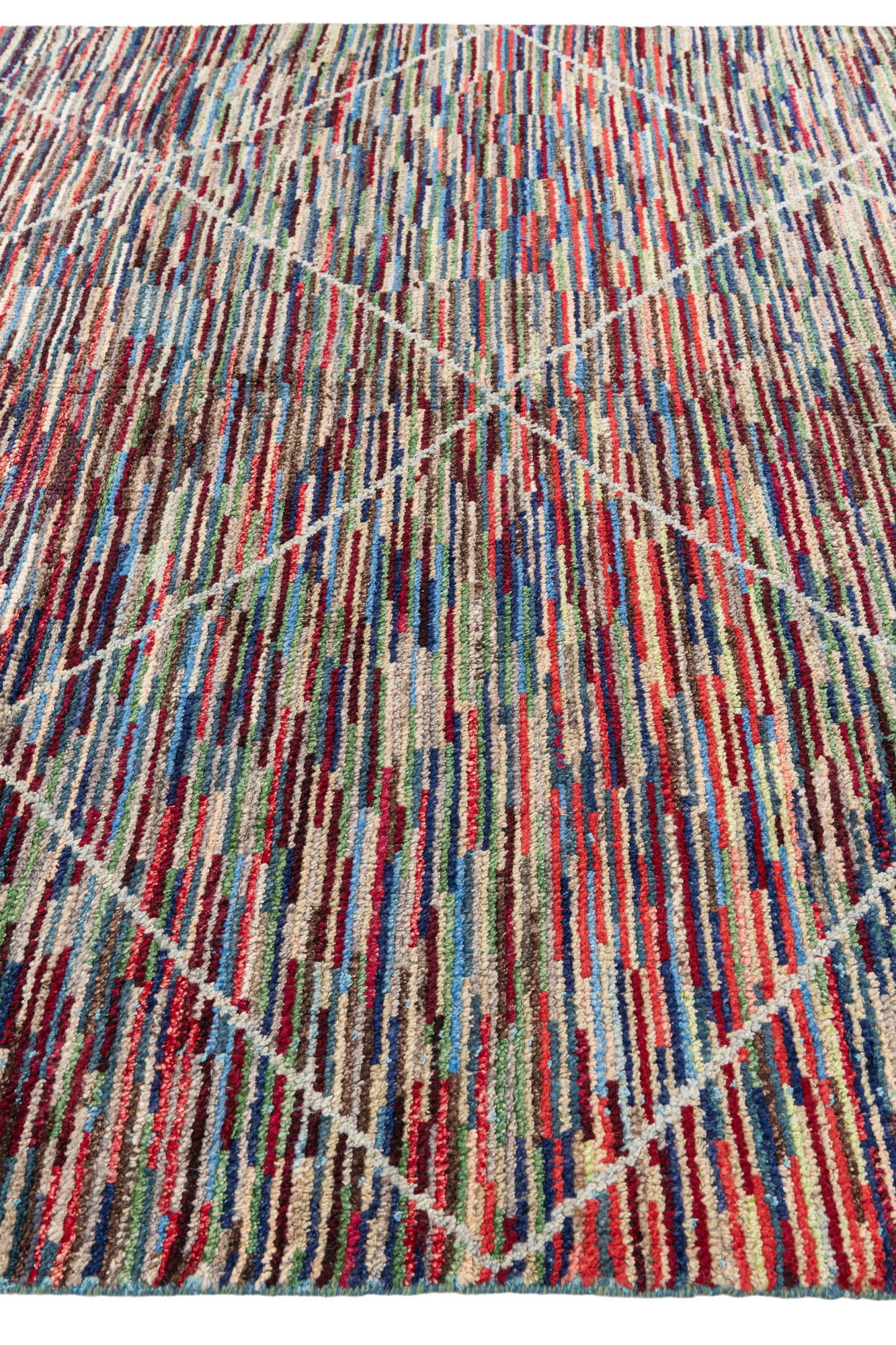 8' x 10' 4 Hand Knotted Moroccan Wool Rug