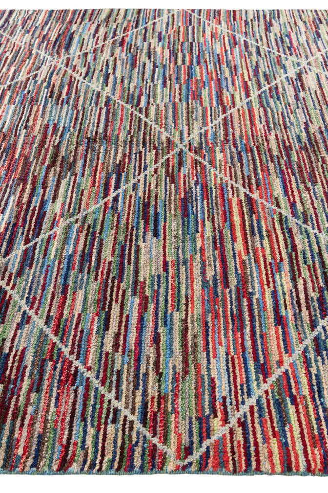 8' x 10' 4 Hand Knotted Moroccan Wool Rug