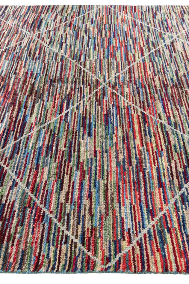 Detail image of 8' x 10' 4 Hand Knotted Moroccan Wool Rug