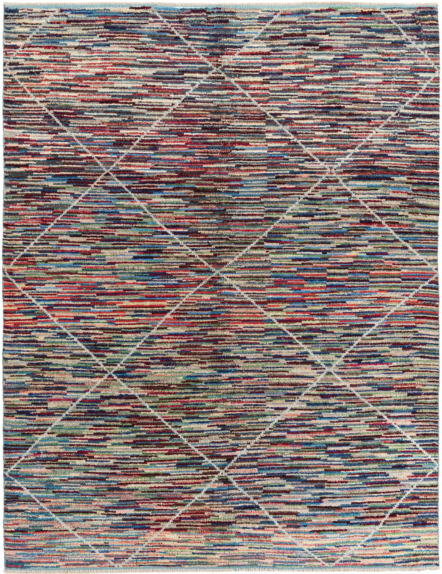 8' x 10' 4 Hand Knotted Moroccan Wool Rug