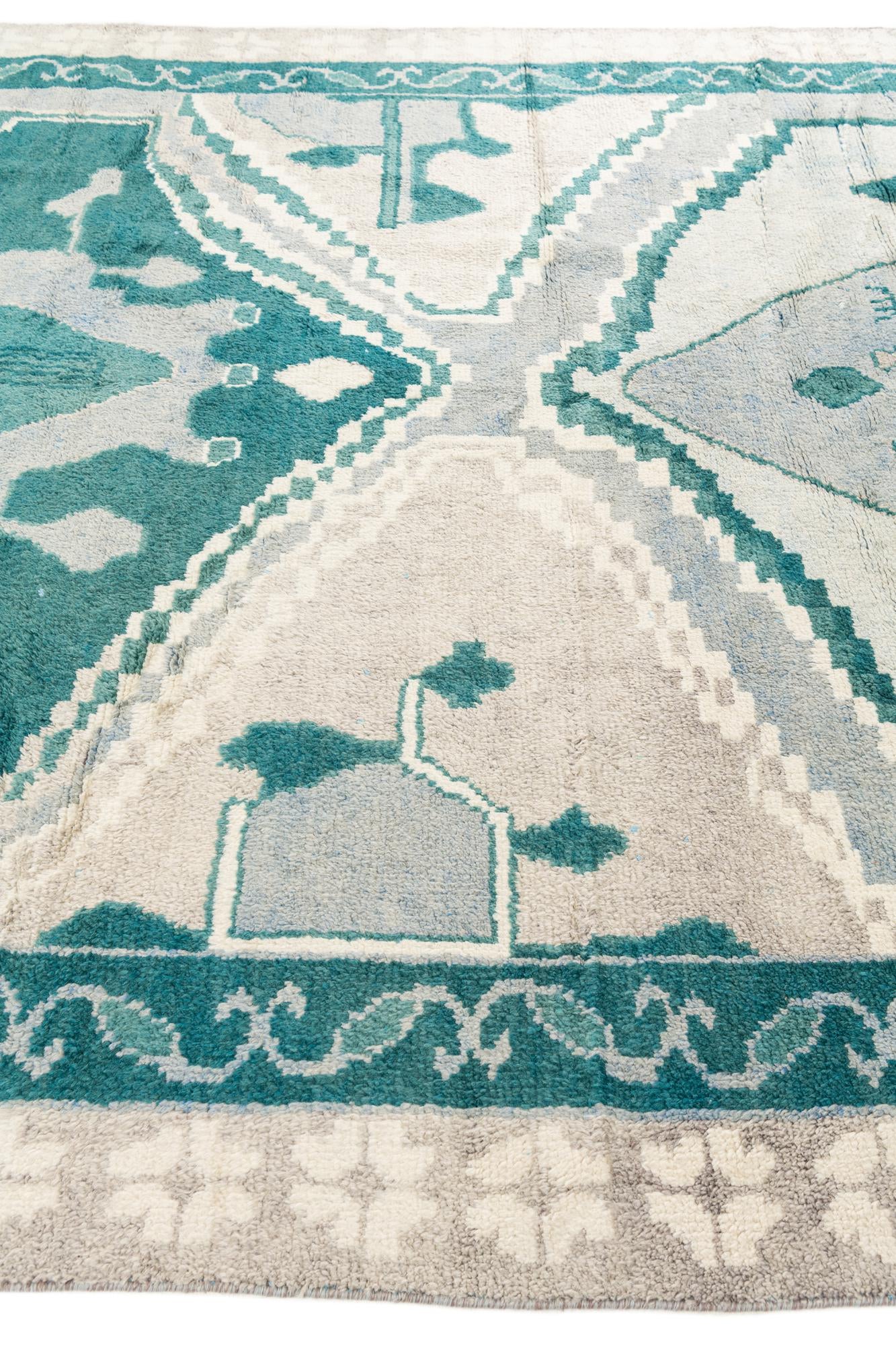 8' 6 x 12' Hand Knotted Moroccan Wool Rug