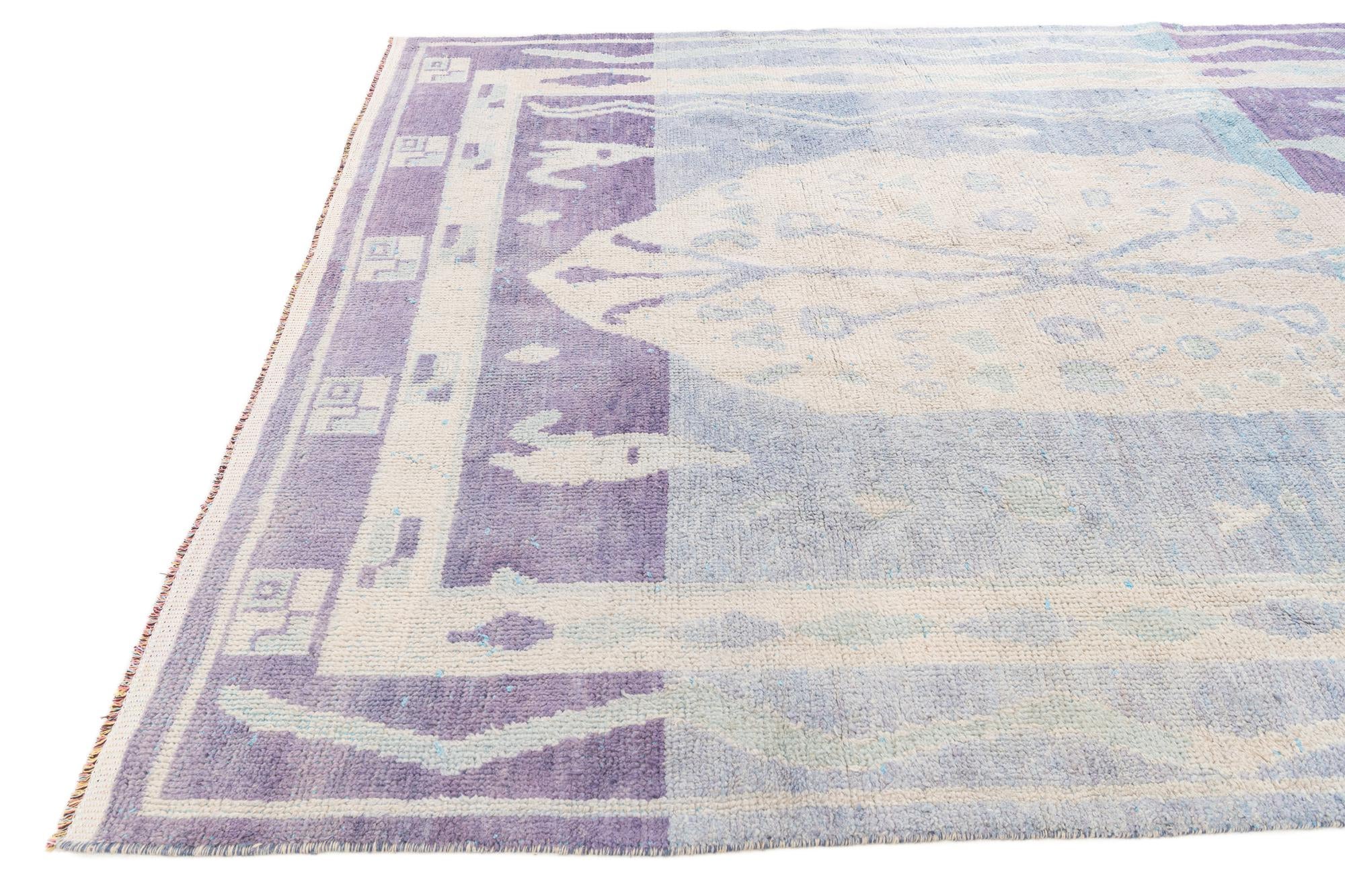 7' 7 x 10' 3 Hand Knotted Moroccan Wool Rug