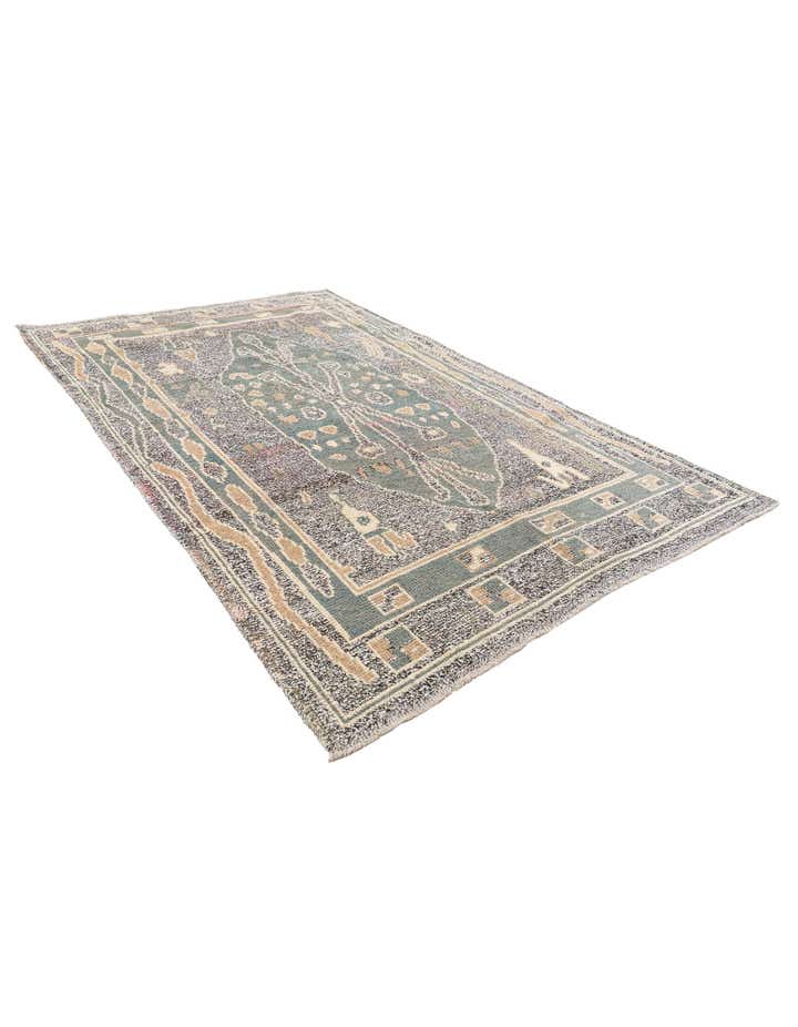 6' x 9' 5 Hand Knotted Moroccan Wool Rug