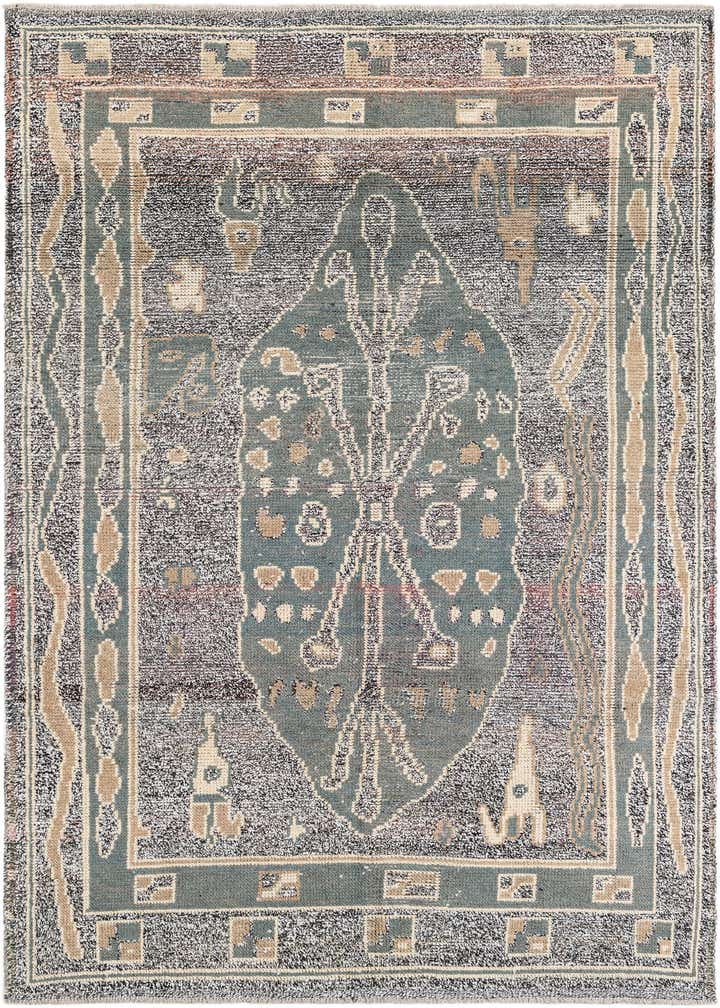6' x 9' 5 Hand Knotted Moroccan Wool Rug
