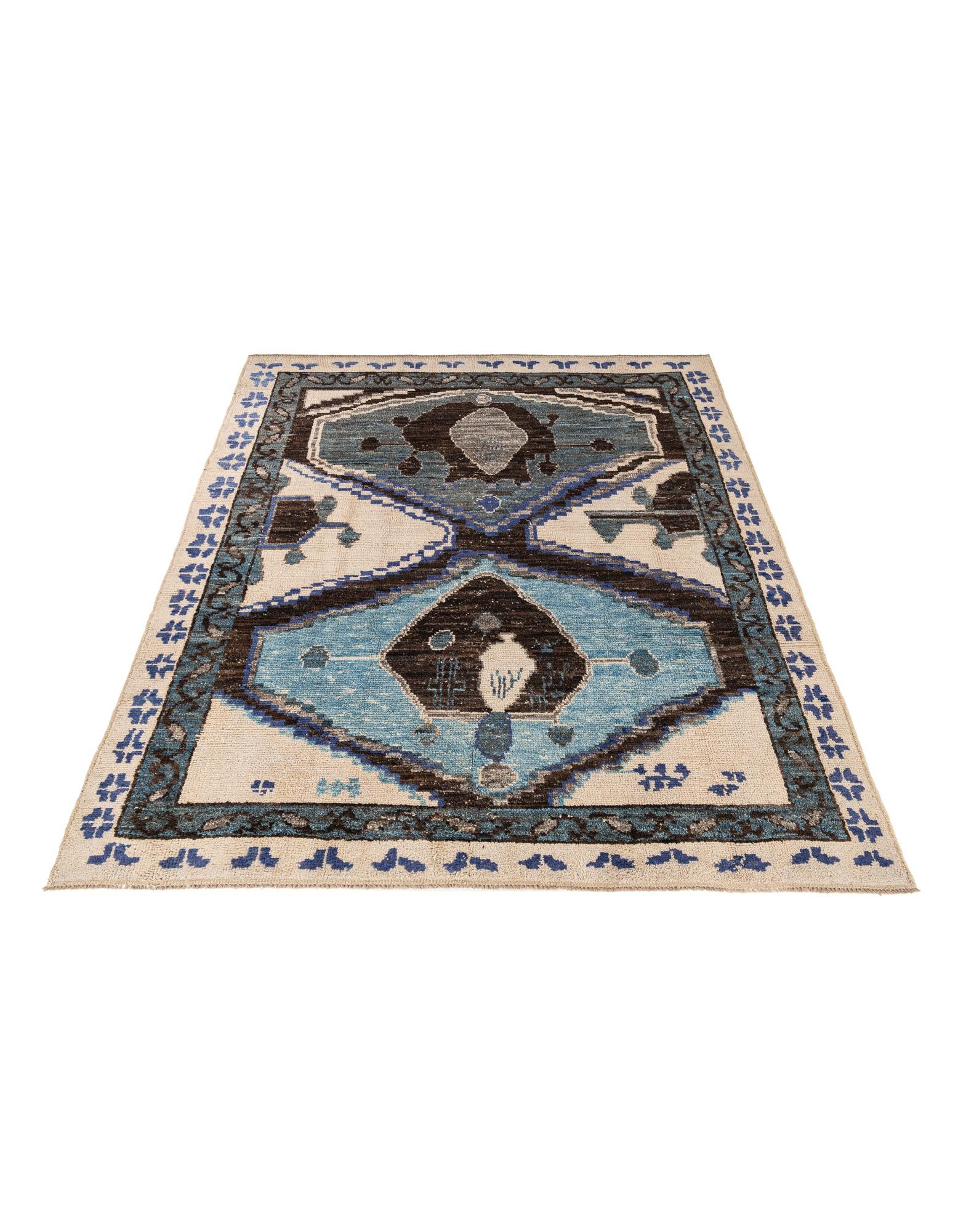 8' 7 x 10' 9 Hand Knotted Moroccan Wool Rug