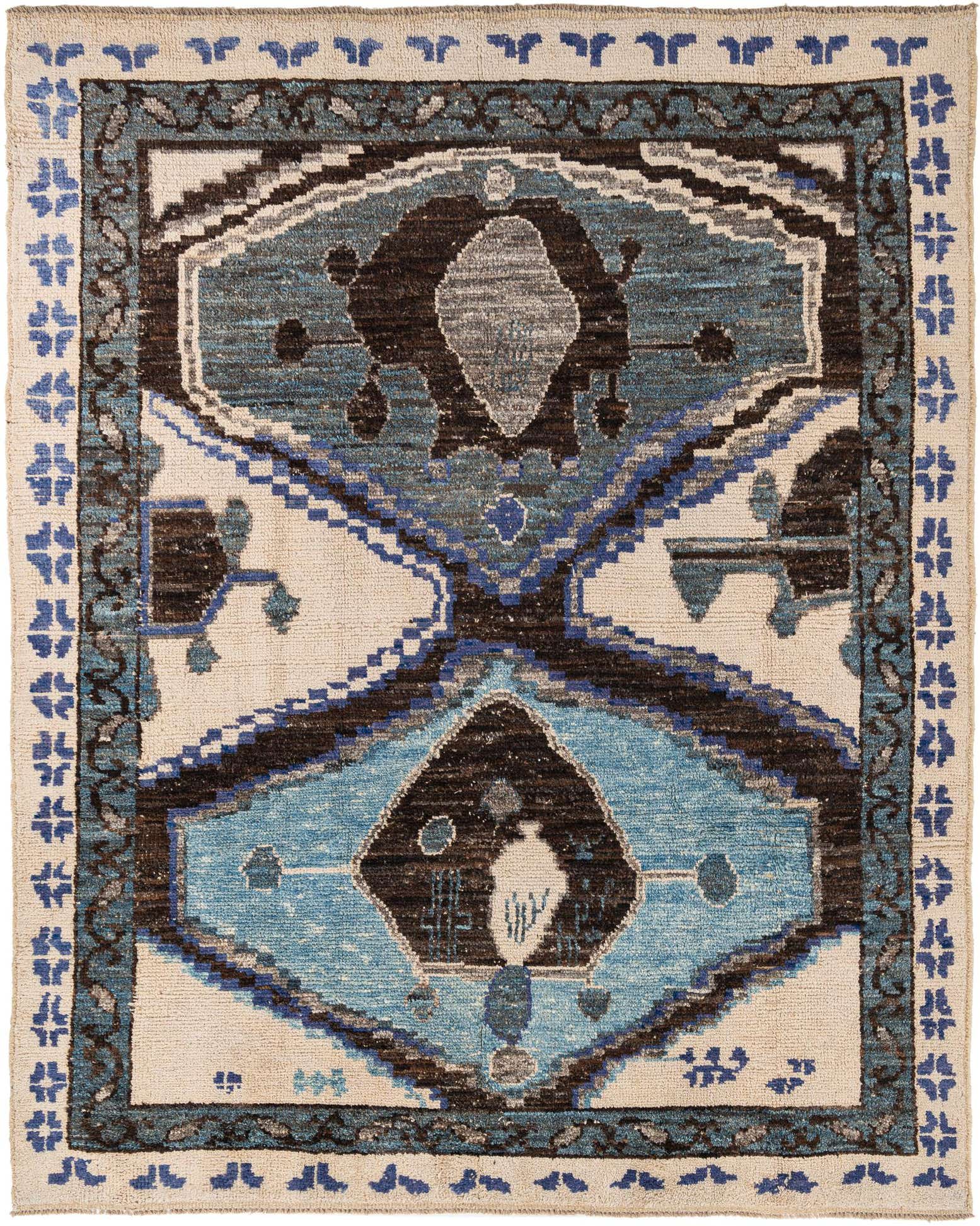 8' 7 x 10' 9 Hand Knotted Moroccan Wool Rug
