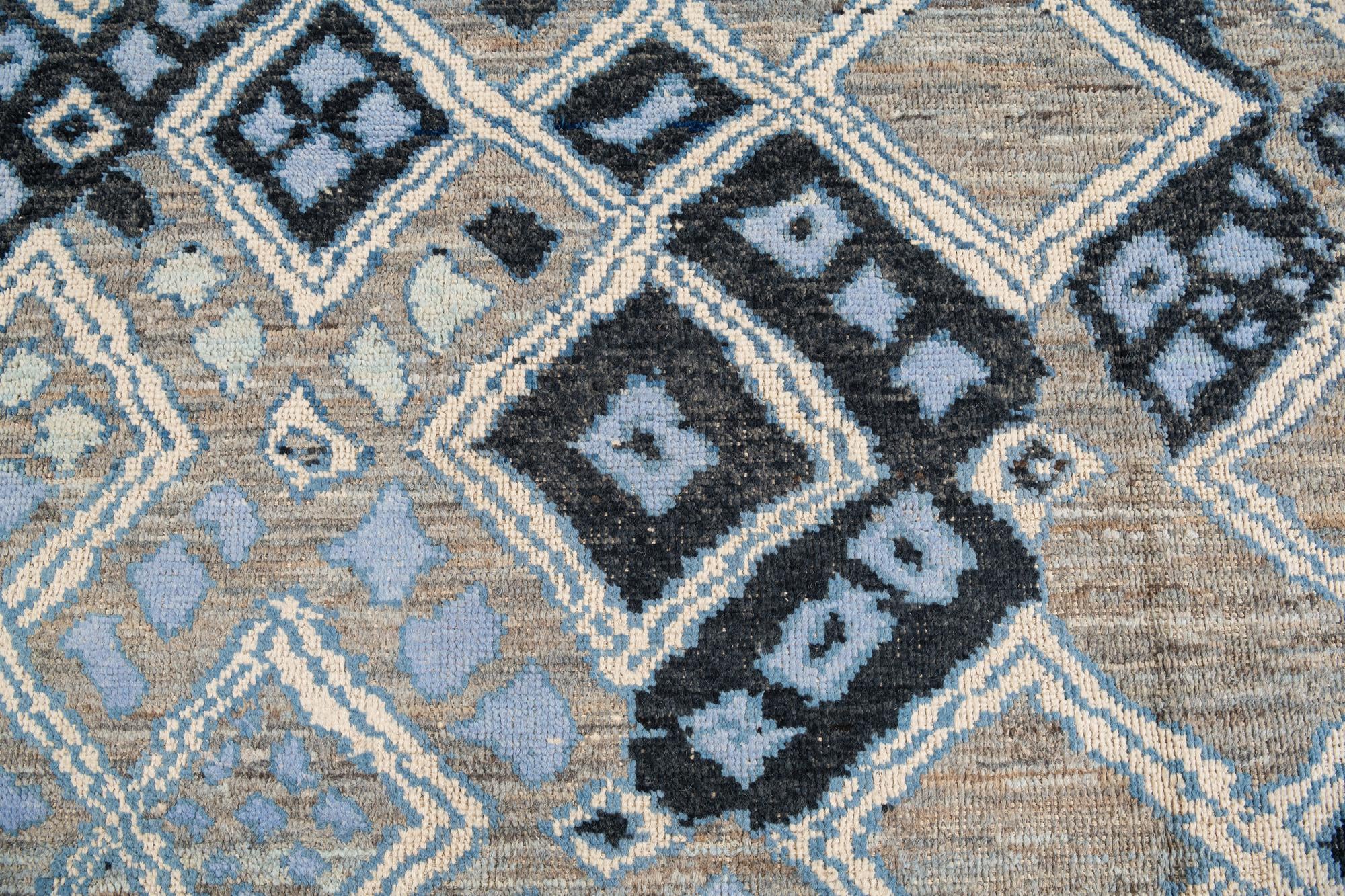 8' 2 x 10' 2 Hand Knotted Moroccan Wool Rug
