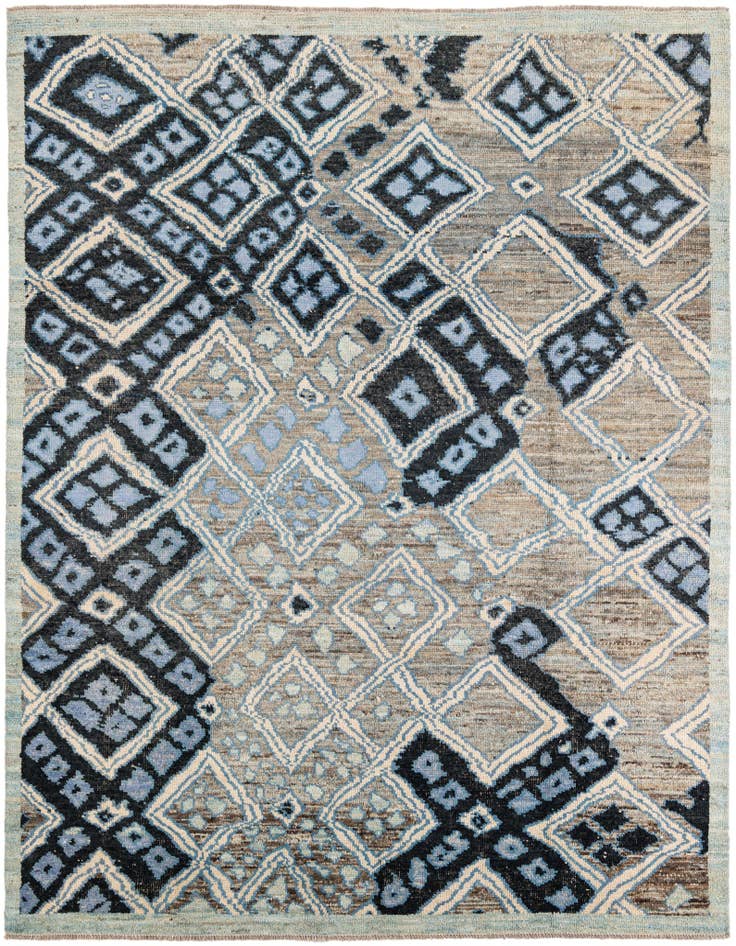 Detail image of 8' 2 x 10' 2 Hand Knotted Moroccan Wool Rug