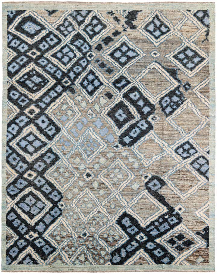 8' 2 x 10' 2 Hand Knotted Moroccan Wool Rug