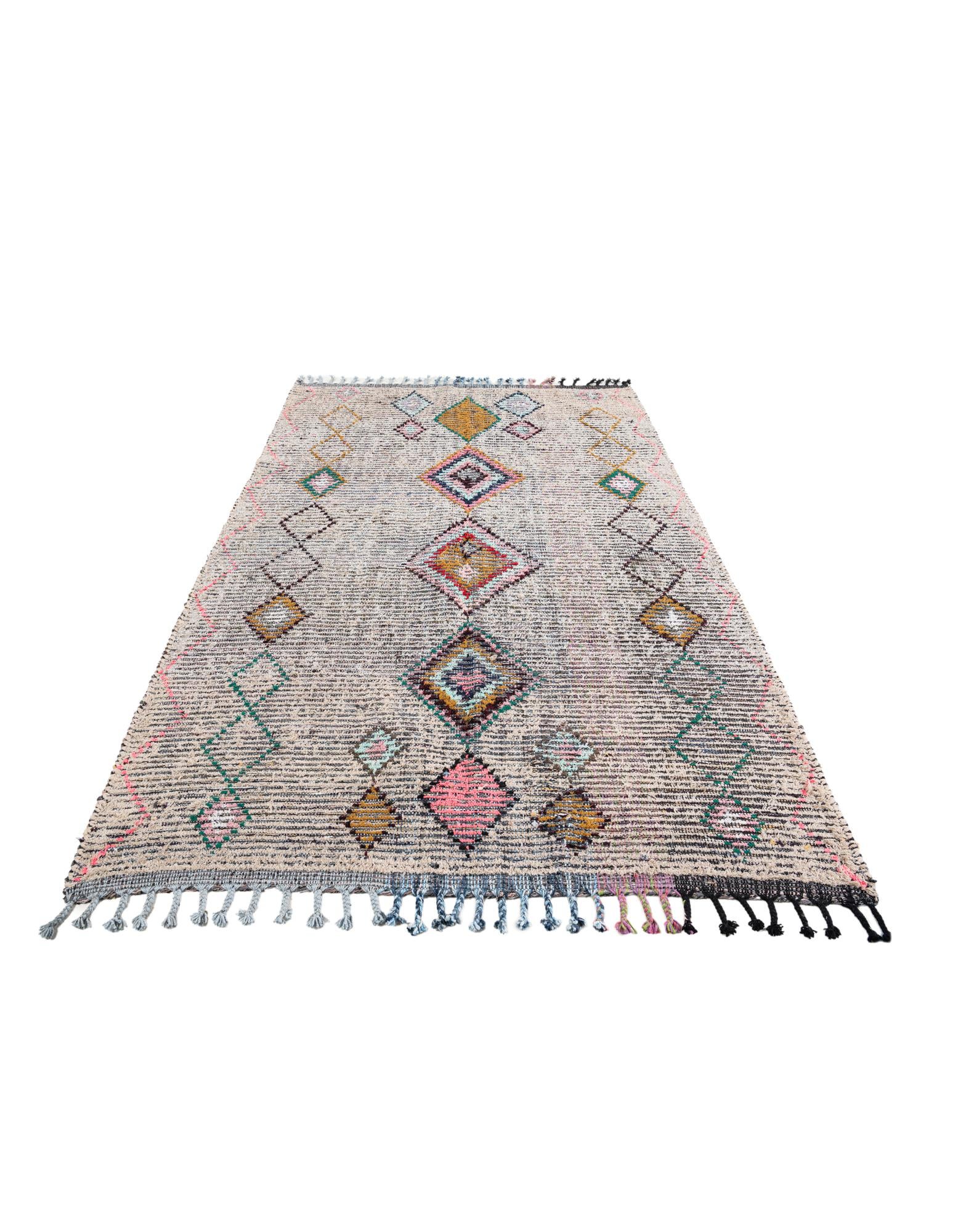 5' 8 x 8' 3 Hand Knotted Moroccan Wool Rug