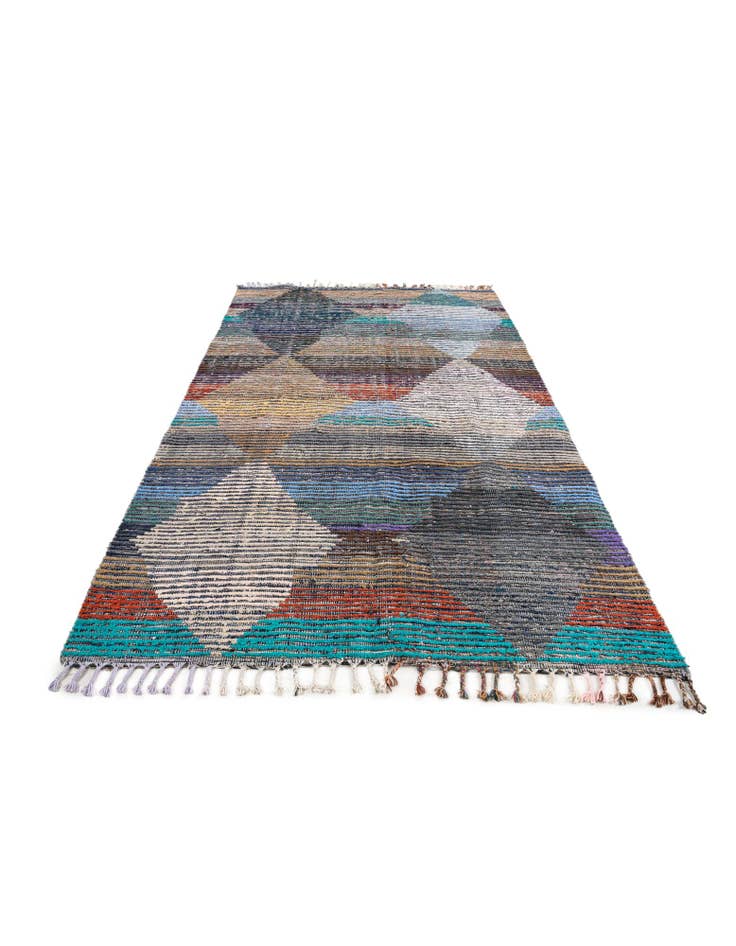 Detail image of 5' 6 x 8' 4 Hand Knotted Moroccan Wool Rug