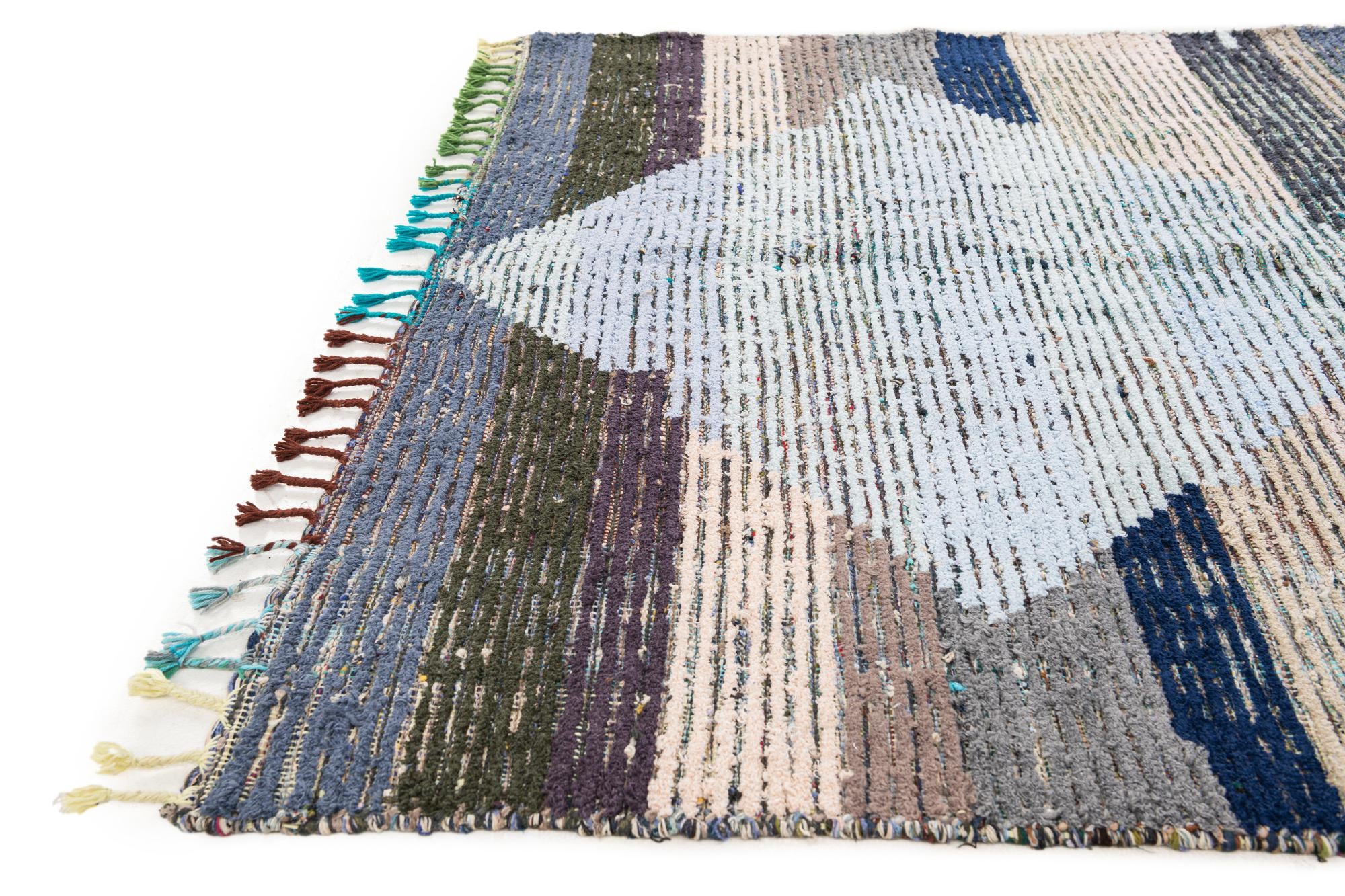 5' 8 x 8' 3 Hand Knotted Moroccan Wool Rug